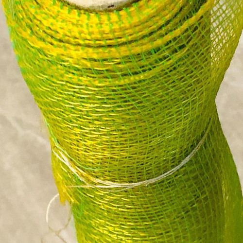 Decorative net 4 meters long, green/gold, plastic