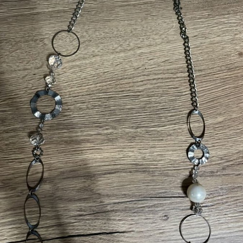 Oxette handmade long necklace silver