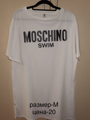 Moschino long t-shirt like new, white, size M