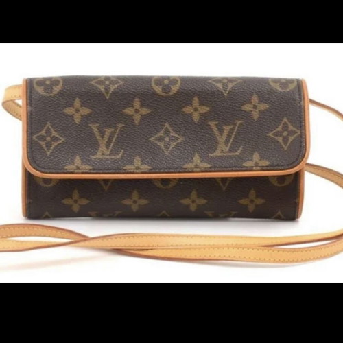 Louis Vuitton Monogram Pochette Twin PM crossbody bag used, brown