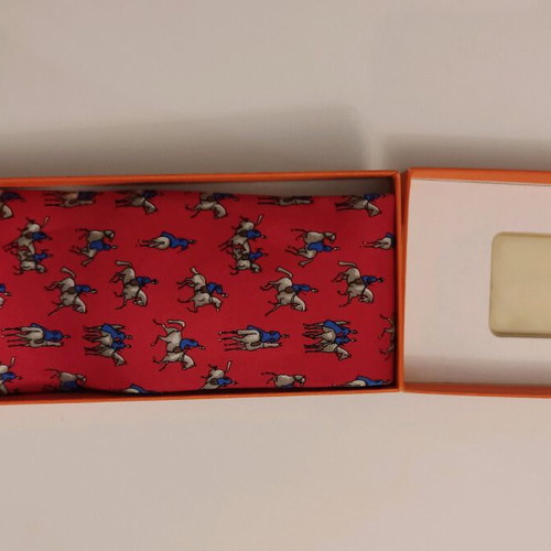 Hermes silk tie red like new, vintage
