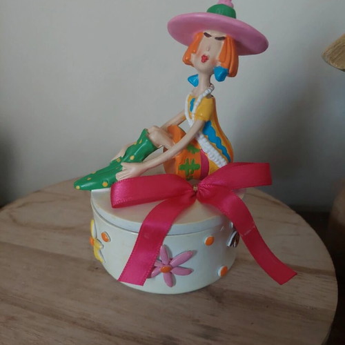 Decorative female figure like new on box with vivid colors