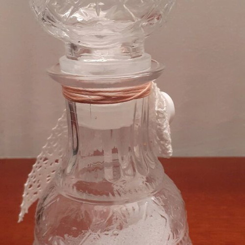Glass carafe with lid for oil, vinegar, water, wine new