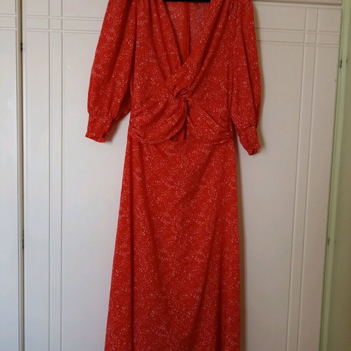 ASOS long dress xl like new, white and red