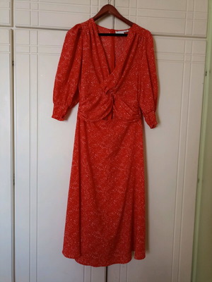 Дълга рокля ASOS XL като нова, бяла и червена