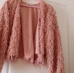 Bershka women's fur cardigan pink like new