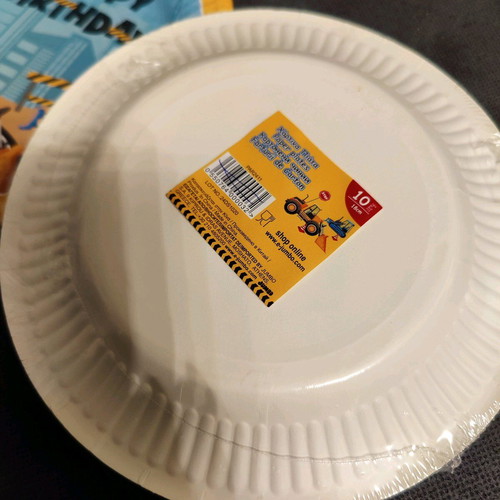 Party plates construction machinery set of 20 pieces new