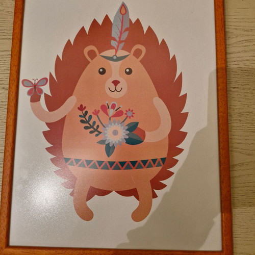Frame with Hedgehog for Children's Room new, 42cm×32cm