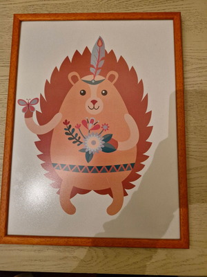 Κορνίζα για παιδικό δωμάτιο καινούργια με σκαντζόχοιρο 42x32cm