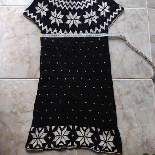 Winter dress made in Italy, new, wool, black and white