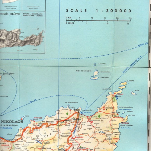 Crete travel guide with large foldable map