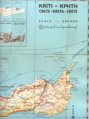 Crete travel guide with large foldable map