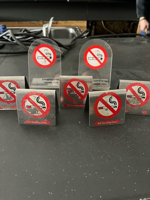 No smoking signs used, pack of 7