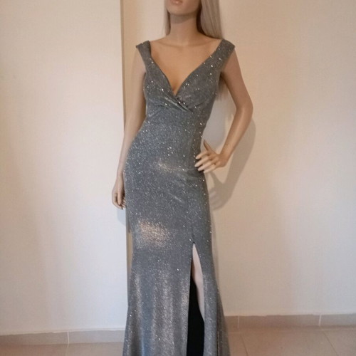 12€ New silver glitter long dress