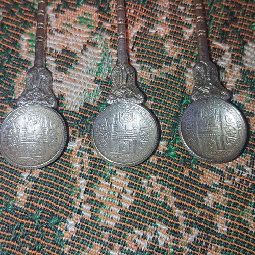 Old spoons with Arabic motifs like new