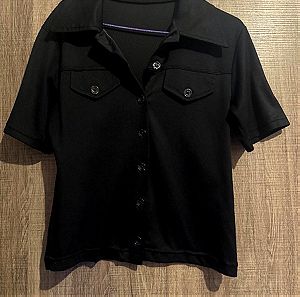 Μαύρο κοντομάνικο πουκάμισο S