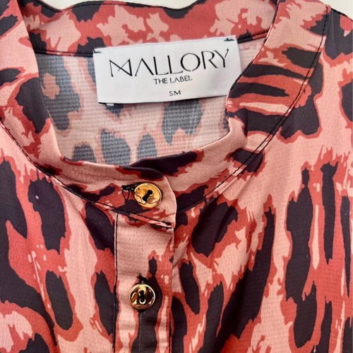 Λεοπάρ φόρεμα Mallory The Label σατέν με χρυσά κουμπιά, σαν καινούργιο