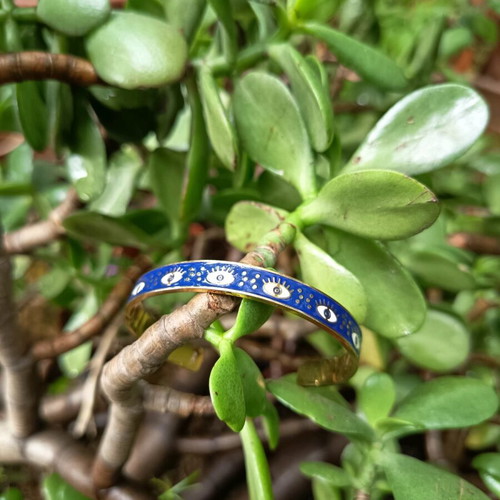 Steel bracelet with enamel like new, gold color
