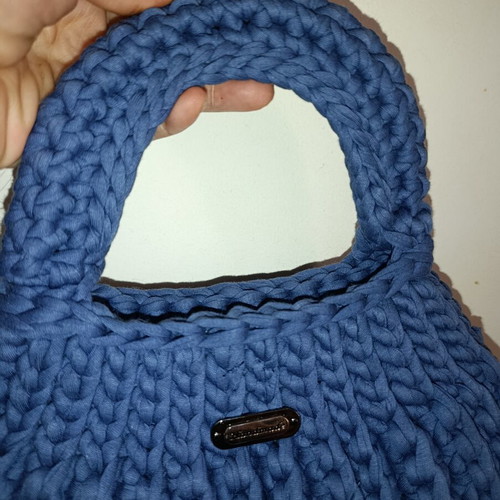 Handmade marshmallow bag blue, new