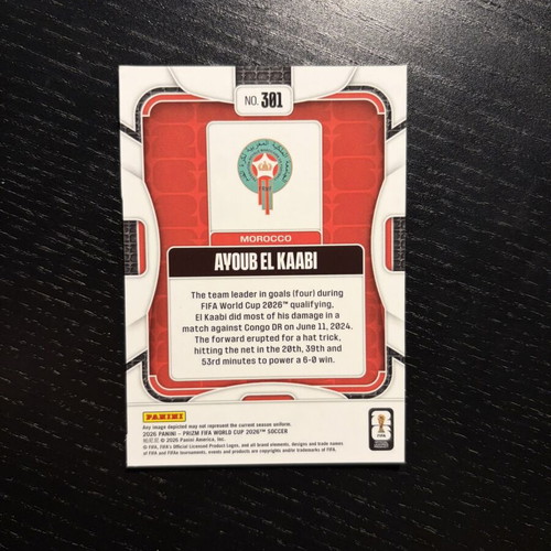Ayoub El Kaabi 2026 Panini Prizm FIFA World Cup RC card new