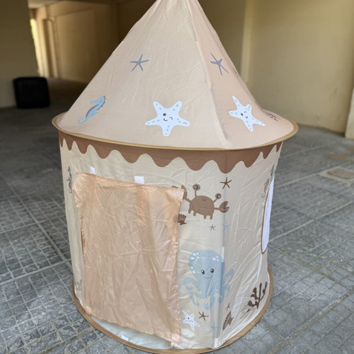 Children's play tent with ocean-themed design