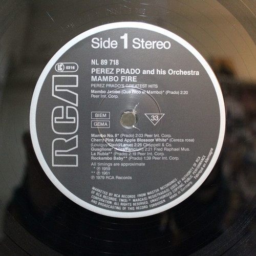 Perez Prado And His Orchestra Mambo Fire vinyl LP used, Latin