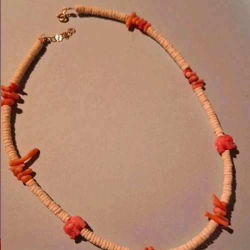 Necklace with elephant beads, summer style