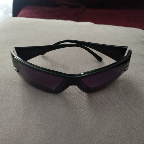 Chanel Vintage Sunglasses C.106/80 Black with Rhinestones and CC Logo like new