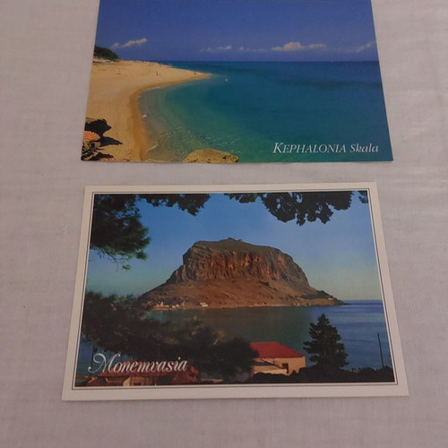 Postcards new, pack of 2, Kefalonia and Monemvasia