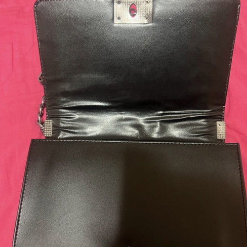 River Island black shoulder bag with silver chain like new