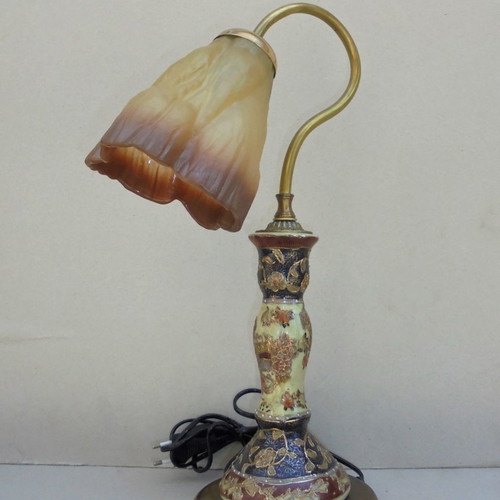 Satsuma table lamp with checked wiring