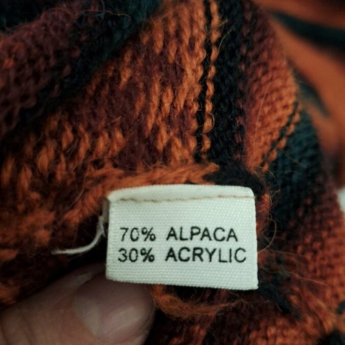 Alpaca skirt multicolored striped like new, alpaca wool and acrylic