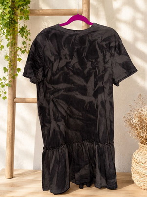 Disturbia Tie-Dye Black Dress with Frill, EUR 38