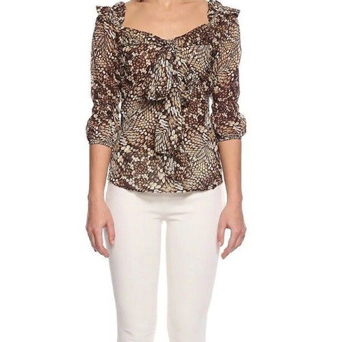 Just Cavalli women's silk blouse shirt new size 42 animal print