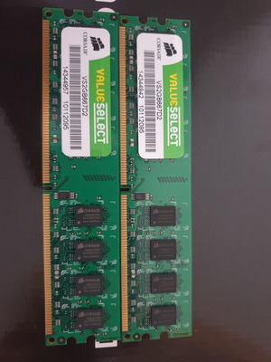 Corsair VS2GB667D2 Value Select DDR2 PC2-5300 2x2GB 667MHz RAM like new