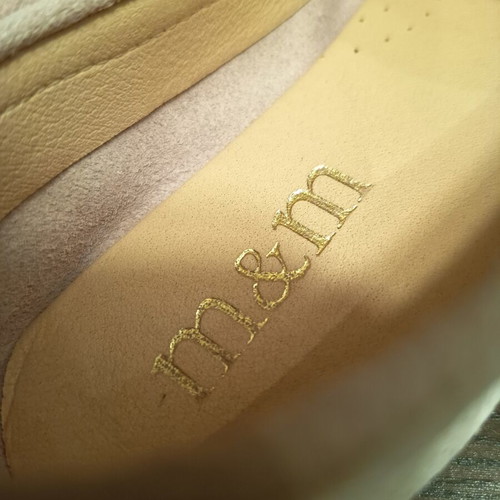 M&M leather women's moccasins size 37, beige