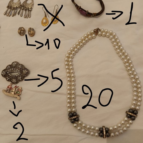 Vintage fashion jewelry set used with hematite necklace