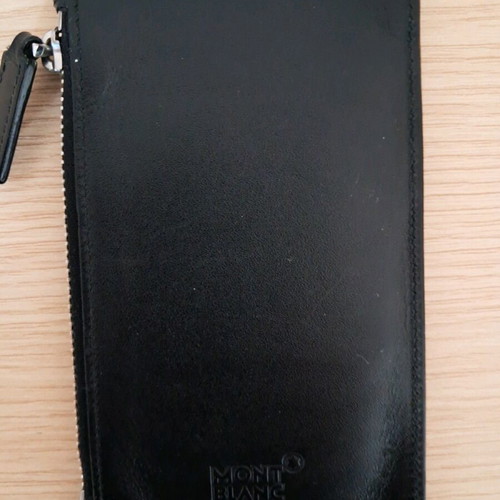 Mont Blanc cardholder with zipper and card slots like new, black