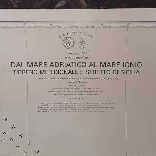 Nautical map Adriatic Sea Ionian Sea