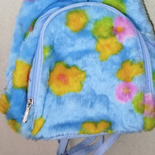 Shoulder bag new, blue with flowers