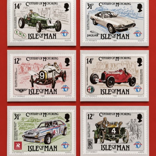 Isle of Man 1985 Century of Motoring collectible stamps set, like new