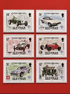 Isle of Man 1985 Century of Motoring collectible stamps set, like new