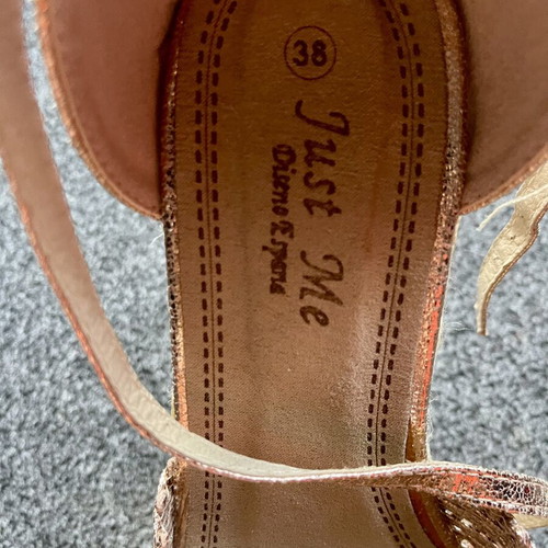 Espadrille platform sandals like new, champagne bronze color, size 38