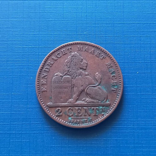 Belgium 2 cent 1905 coin like new, Flemish