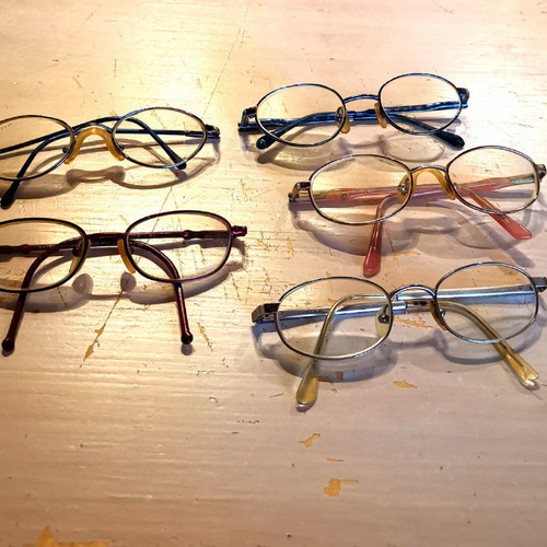Children's myopia glasses used, pack of 5 pairs multicolored