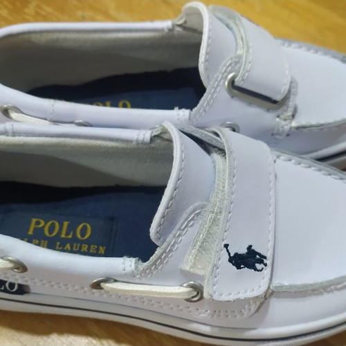 Ralph Lauren kids leather loafers new, white