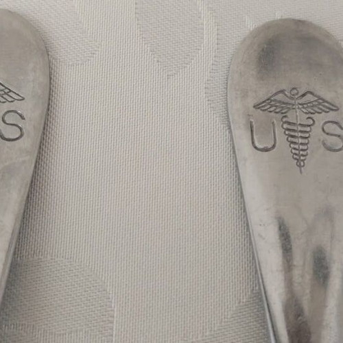 Medical Corps officer spoons used, set of 2, stainless steel