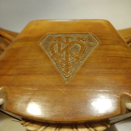 Handmade wooden crab-shaped jewelry box like new
