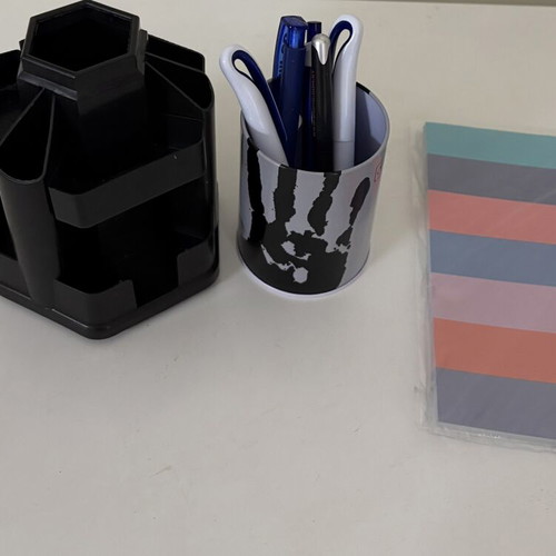 Office set with planner, rotating organizer, pencil holder, and pen gift