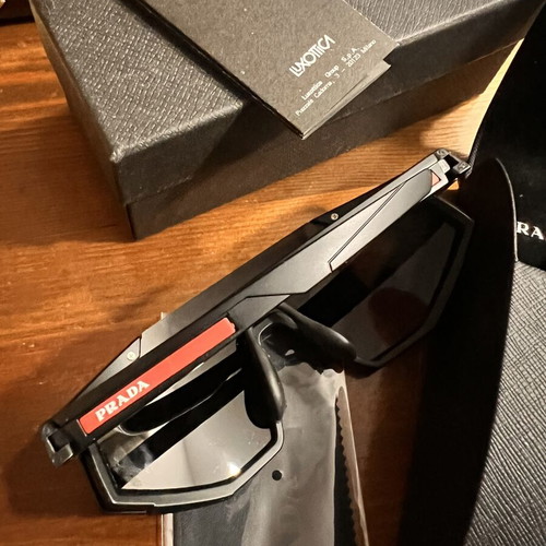 Prada Polarised Sunglasses mask used, black